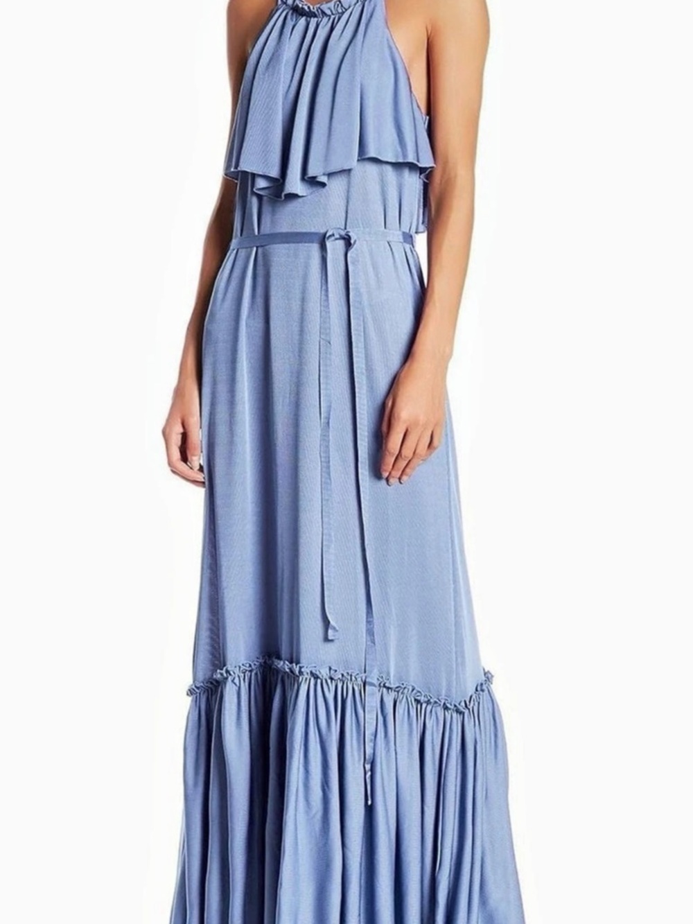 Free People Coco Maxi Dress Blue Tiered Size Medium